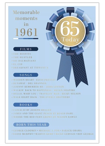 Biglietto compleanno - biglietto, 65°